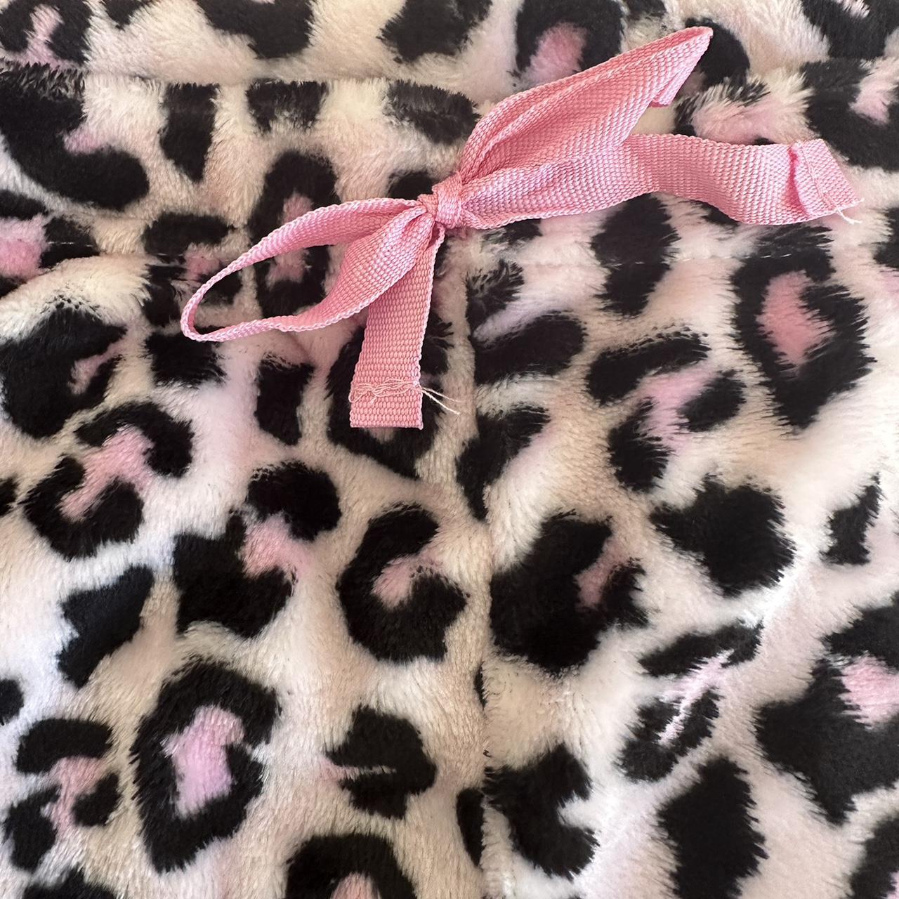 Y2K pink cheetah print fluffy pajama pants