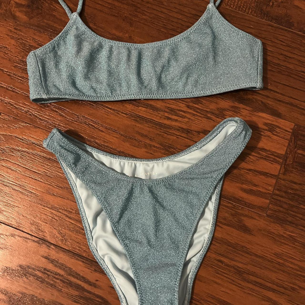 Pacsun matching blue sparkly bikini set. worn a... Depop