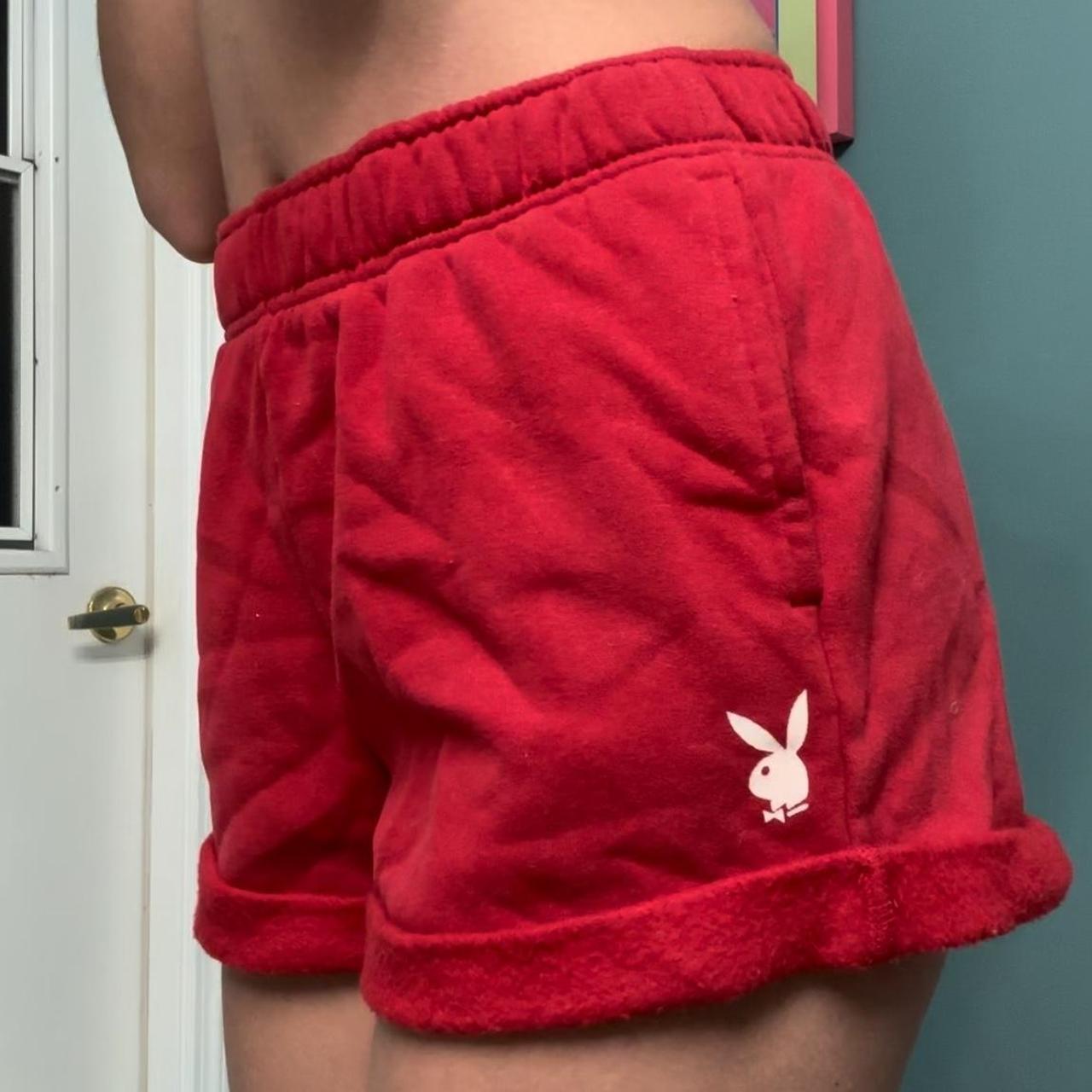 Pacsun/ Playboy red sweat shorts. SUPER comfy - Depop