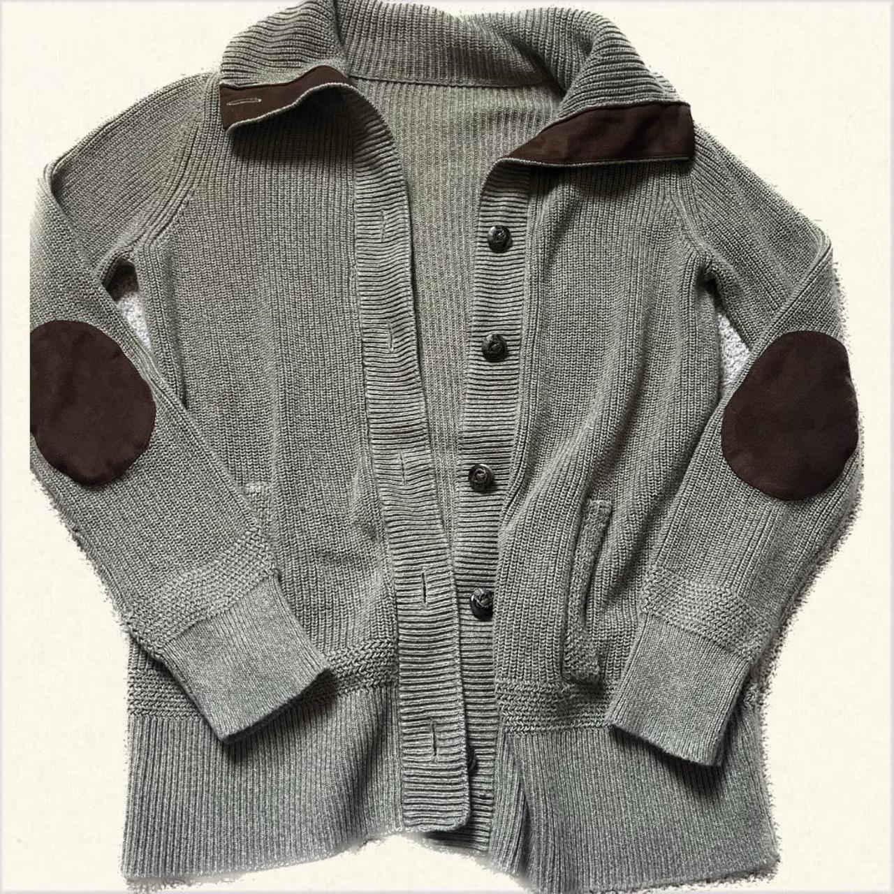 Mens cardigan with hotsell leather elbow patches