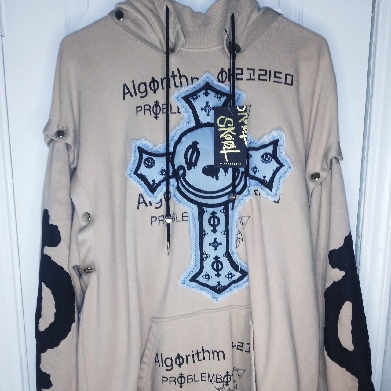 【SKOOT】ALGORITHM HOODIE Skoot Apparel Algorithm Hoodie in Beige, New- worn | Depop