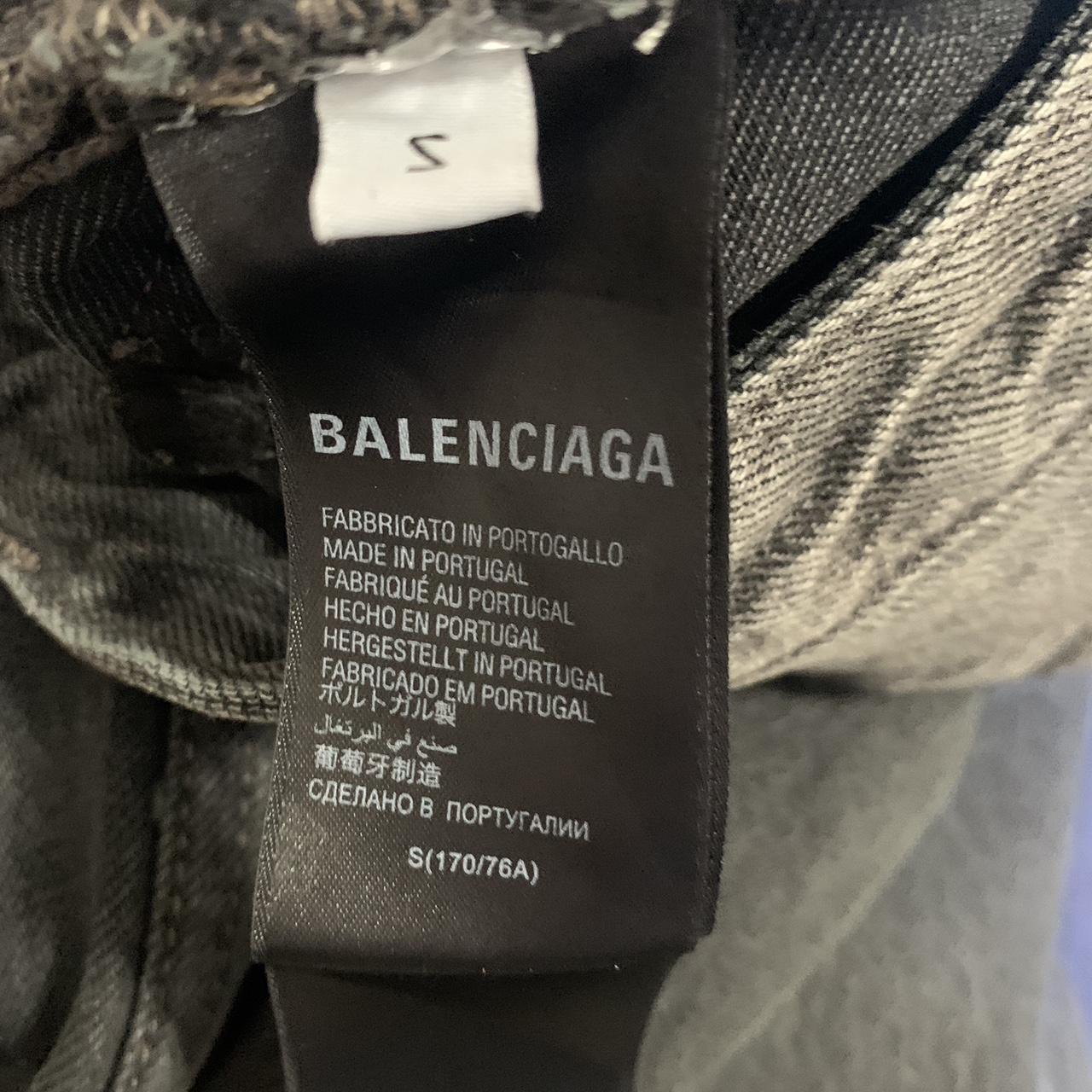 Balenciaga stacked flared black washed denim Brand... - Depop