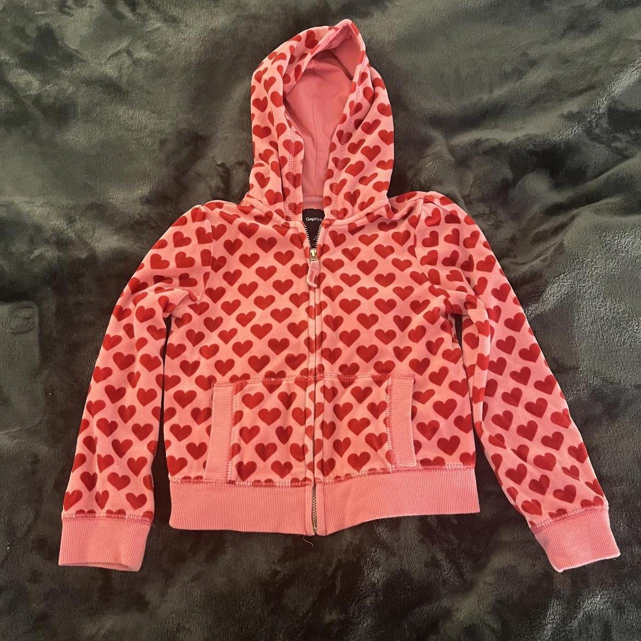 heart velour hoodie