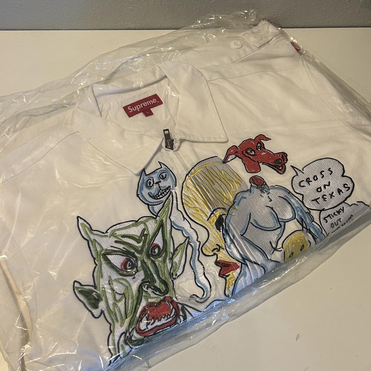 Supreme Daniel Johnston Embroidered Work Jacket... - Depop