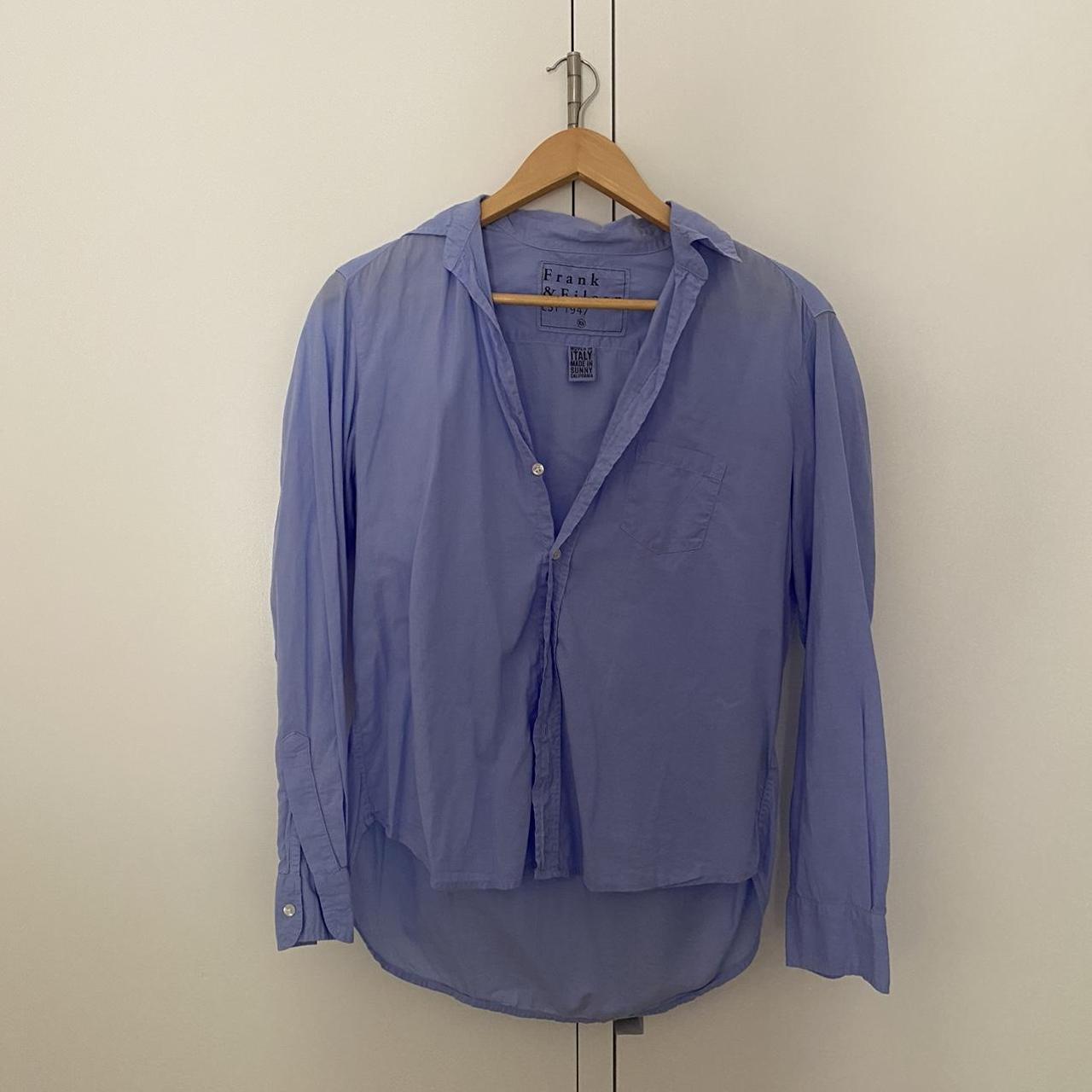 Frank and Eileen Gorgeous blue cotton shirt Size XS - Depop