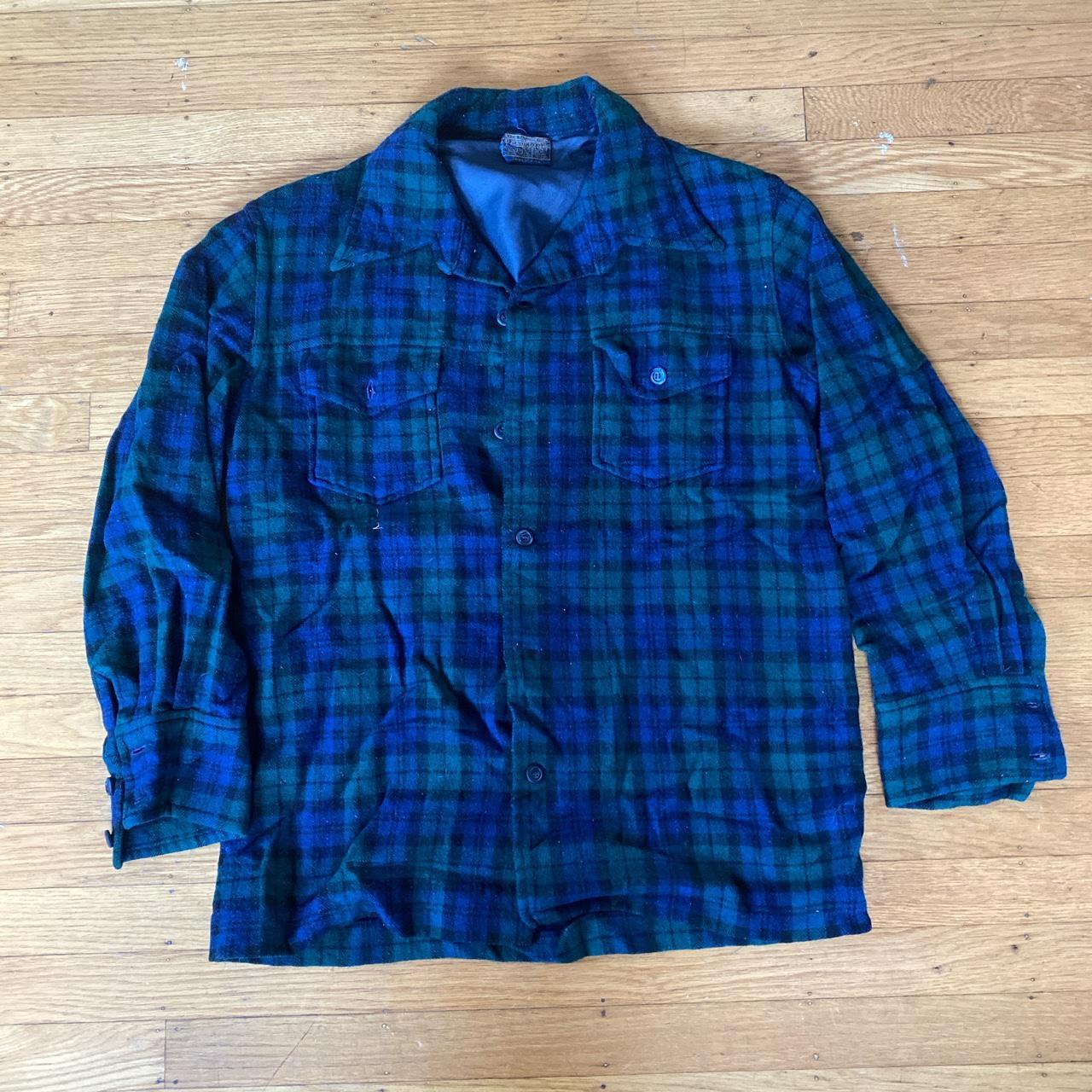 Pendleton Wool Green Plaid Flannel Fits Like Medium Depop