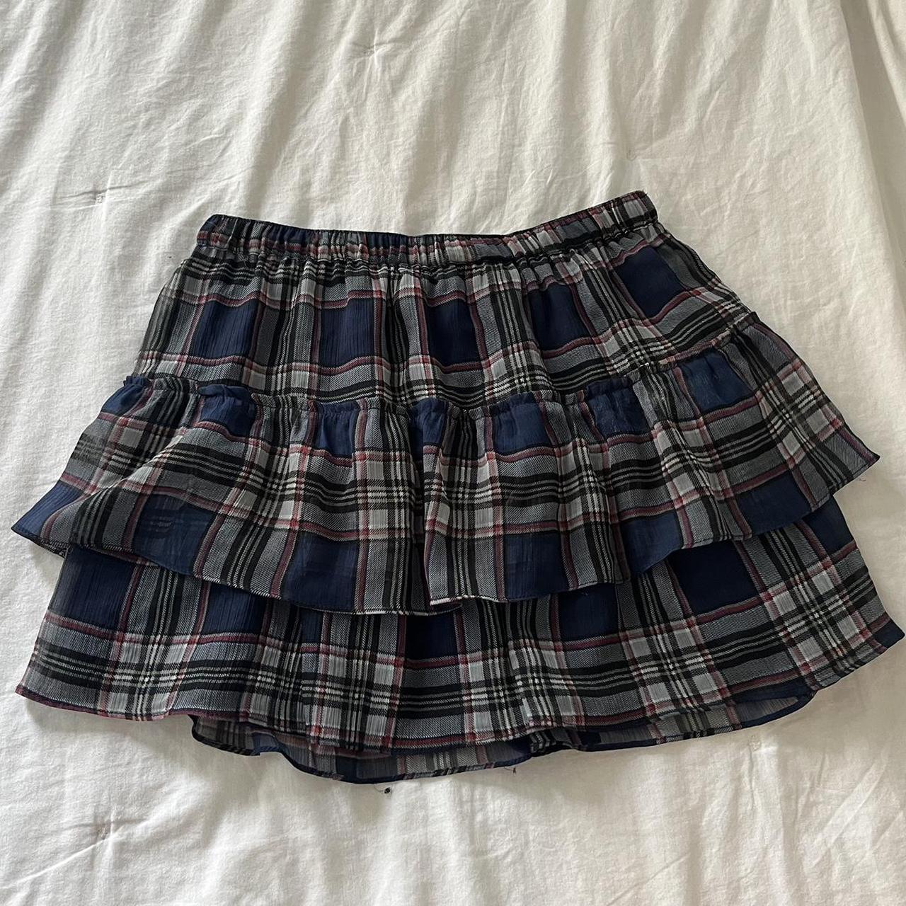 Charlotte Russe Blue Plaid Skirt Size S Brand... - Depop