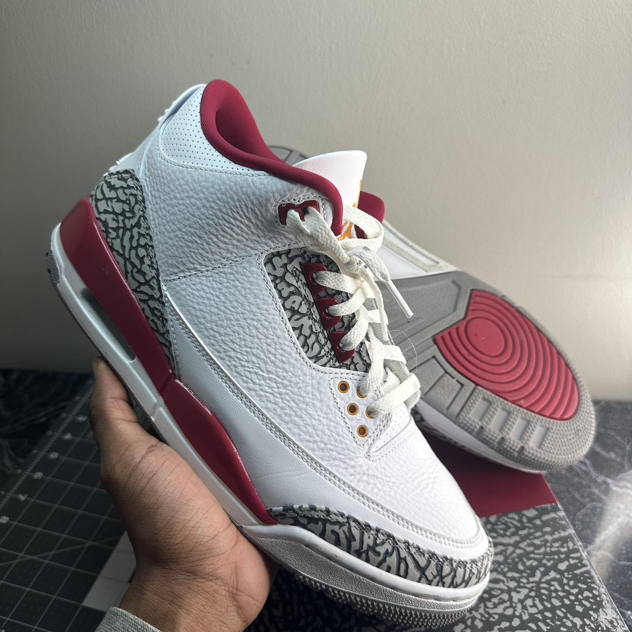 Jordan Men's Red and Grey Trainers | Depop