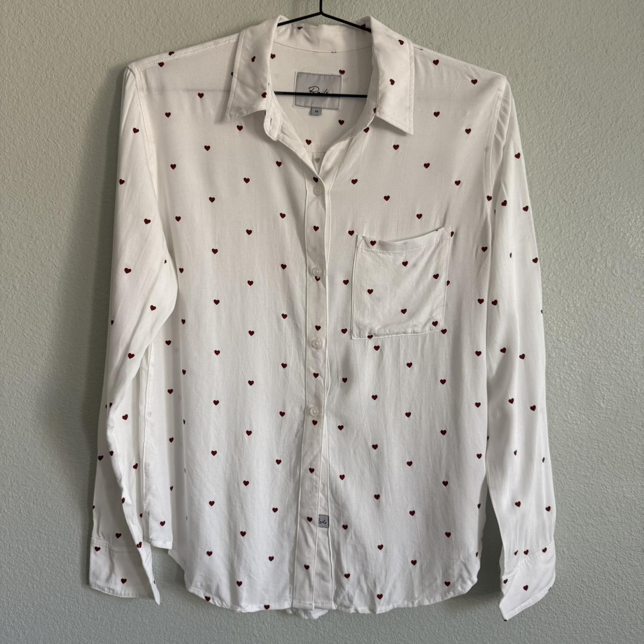 Rails Women's Blouse - White/Red - XS – Rails Roc… - image 3