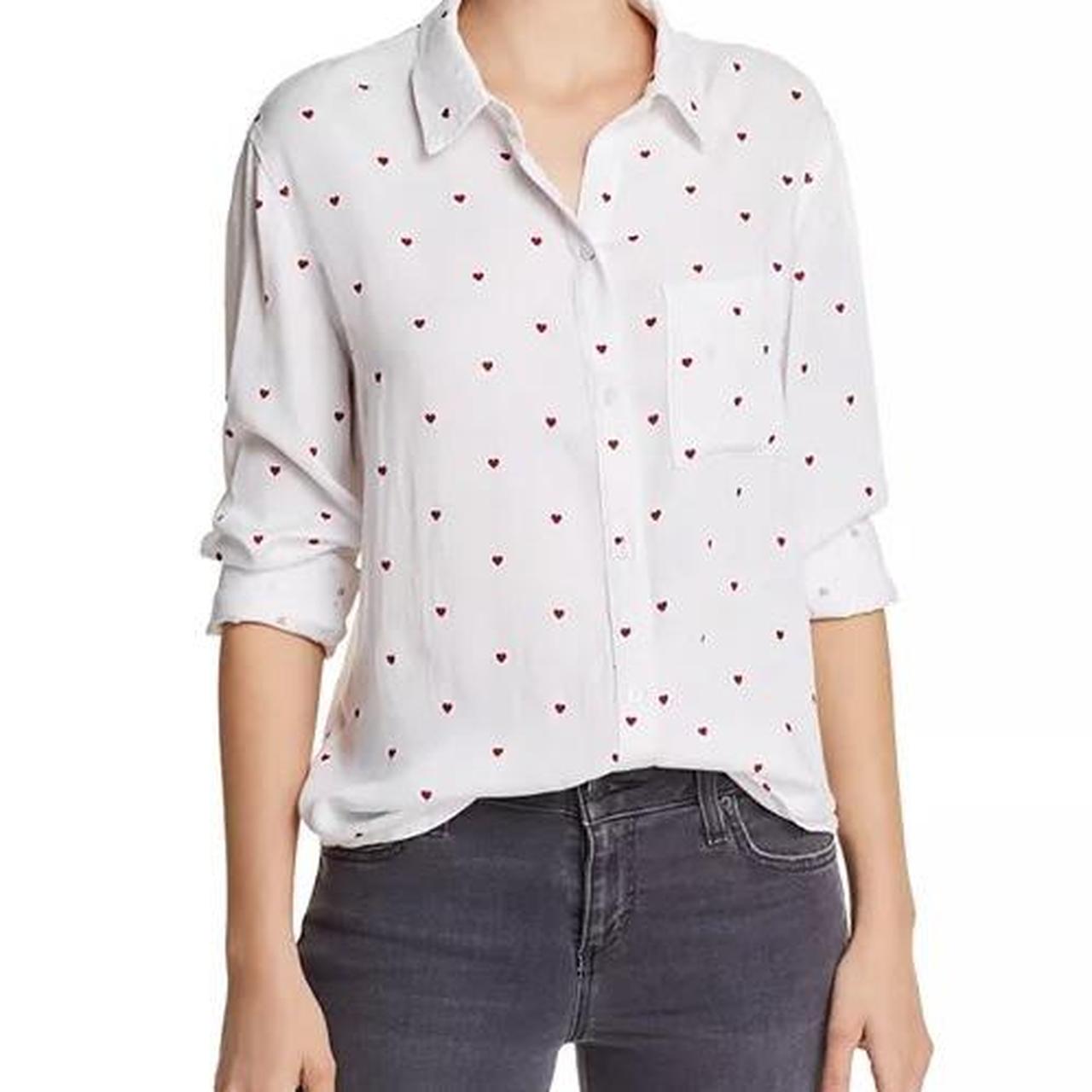 Rails Women's Blouse - White/Red - XS – Rails Roc… - image 1
