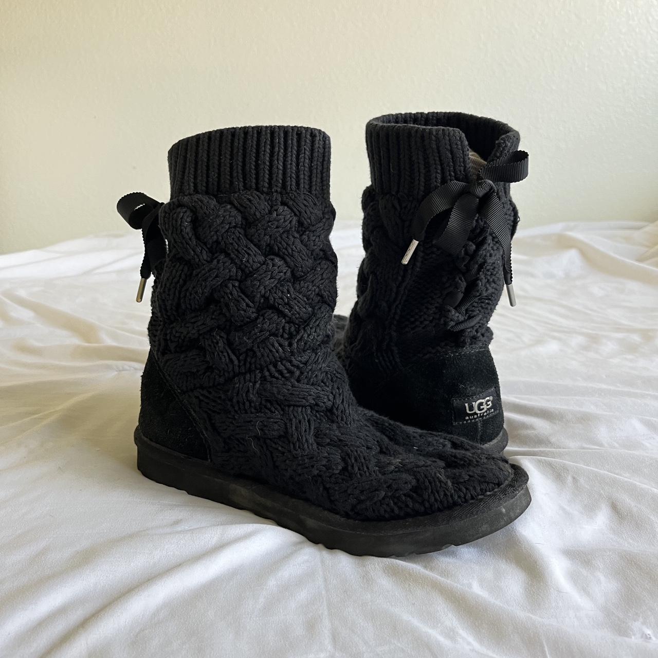 Black knit uggs best sale