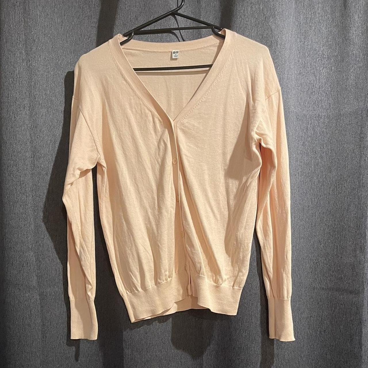 blush pink uniqlo cardigan uniqlo cardigan pink Depop