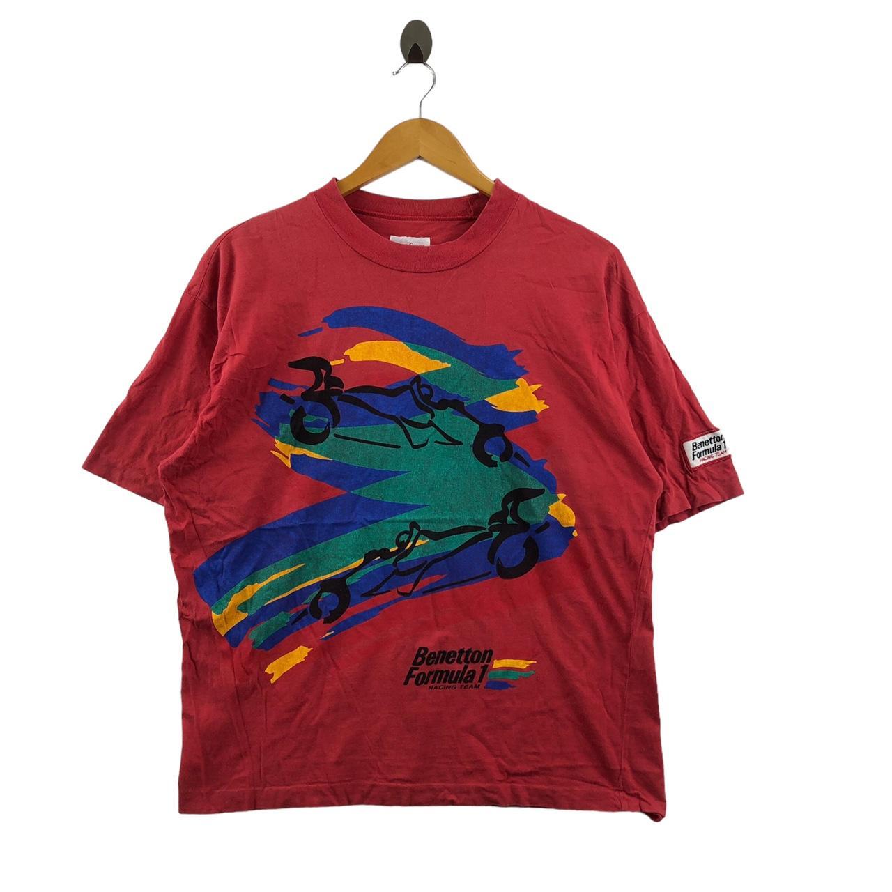 Vintage 90' BENETTON FORMULA 1 Racing Team Tee Shirt | Depop