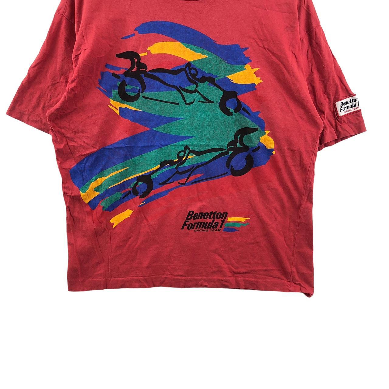 Vintage 90' BENETTON FORMULA 1 Racing Team Tee Shirt | Depop