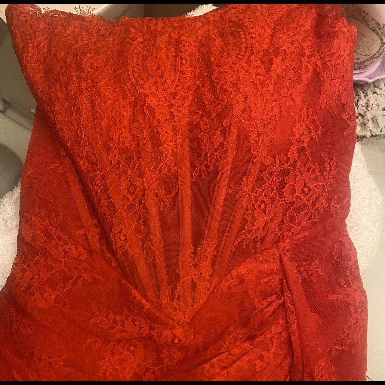 RED LACE CORSET DRESS ️ HOUSE OF CB... - Depop