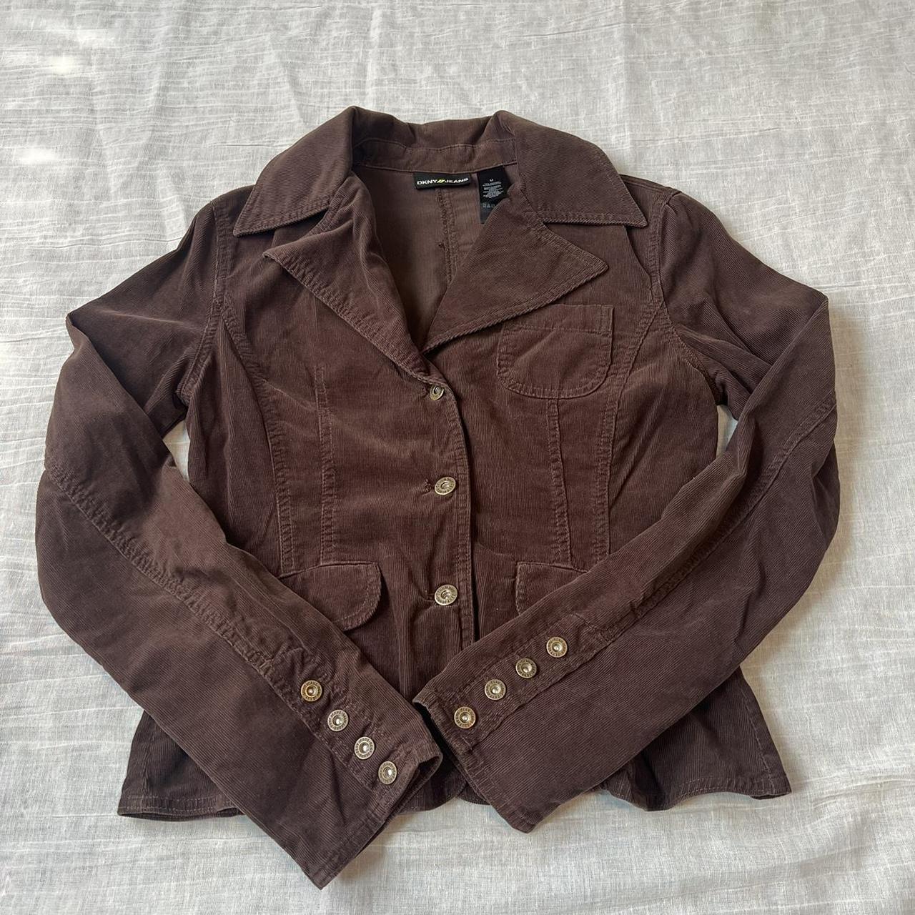 Brand: DKNY jeans Brown corduroy fitted jacket ... - Depop