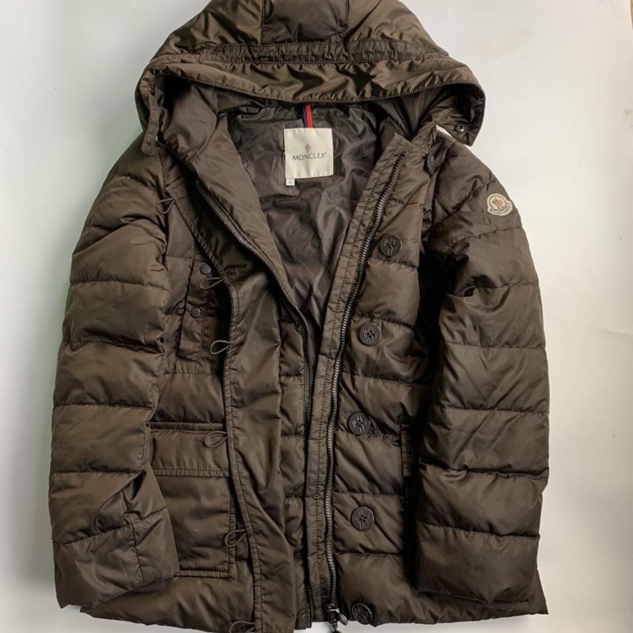 Brown moncler puffer jacket. Great condition and... - Depop