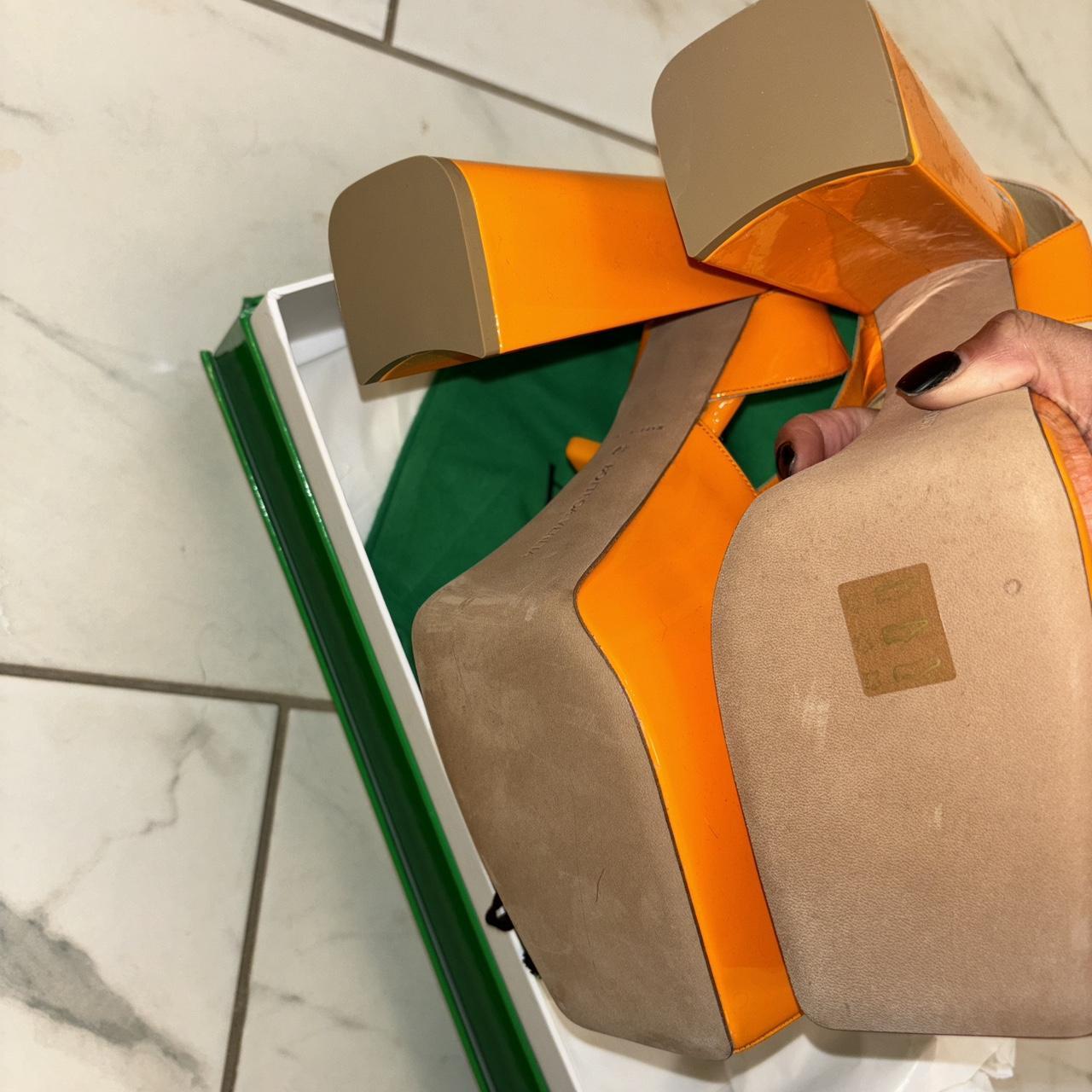 Bottega orange platform heels brand new full... Depop