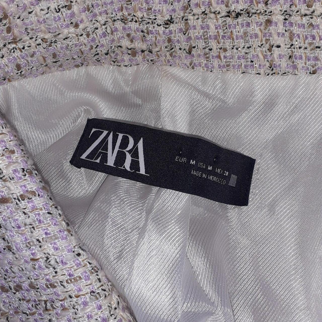 Zara Women's Grey and Purple Jacket | Depop