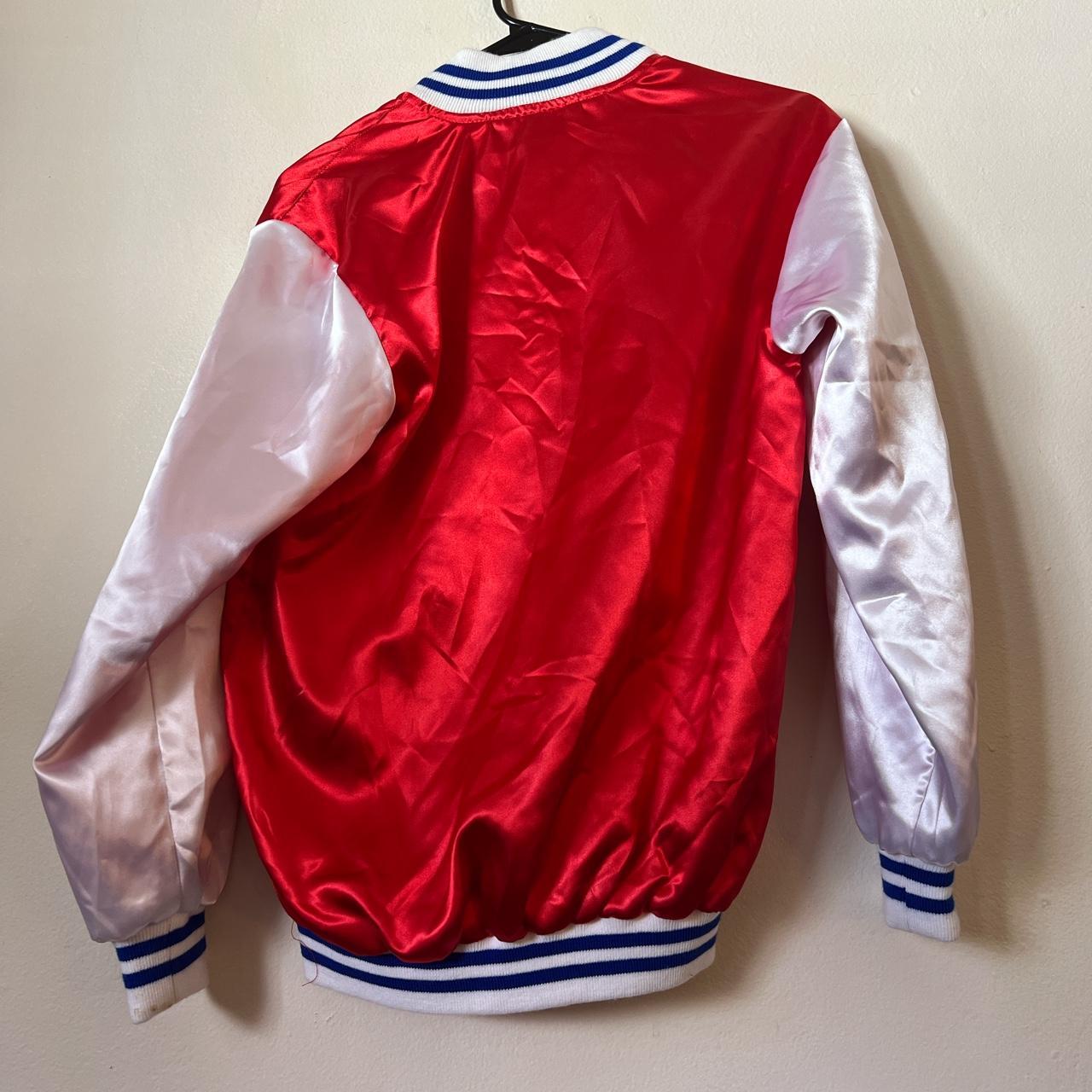 Women's Red and White Jacket Depop