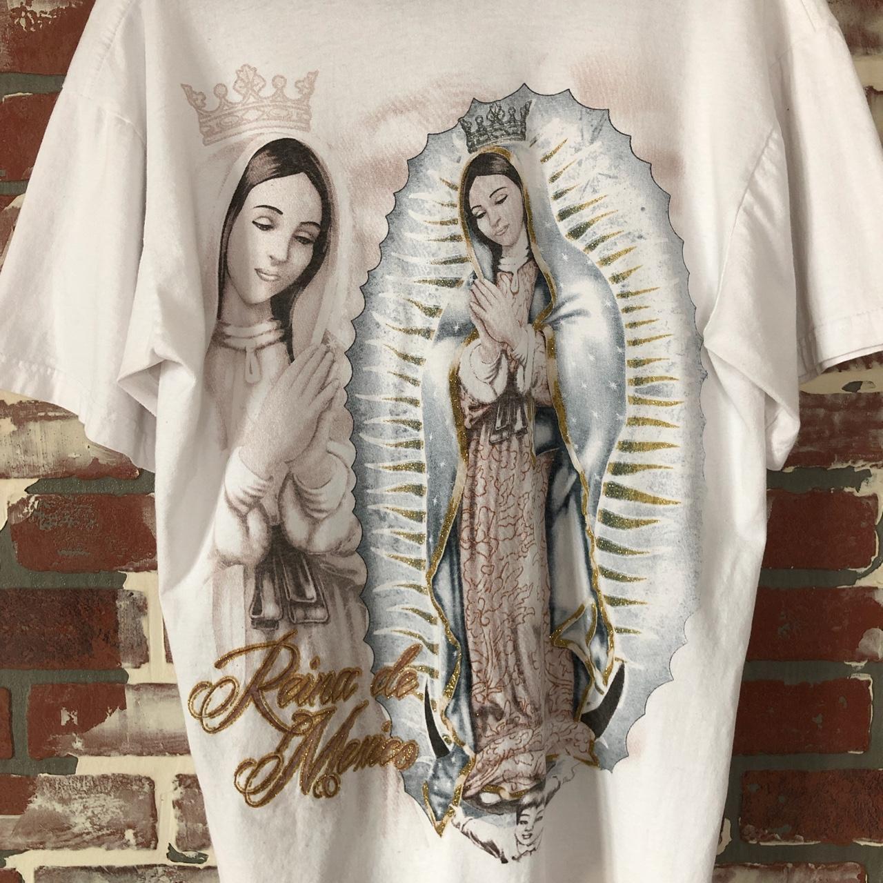 Y2k Virgin Mary tee -Size: No tag,fits like a Large... - Depop