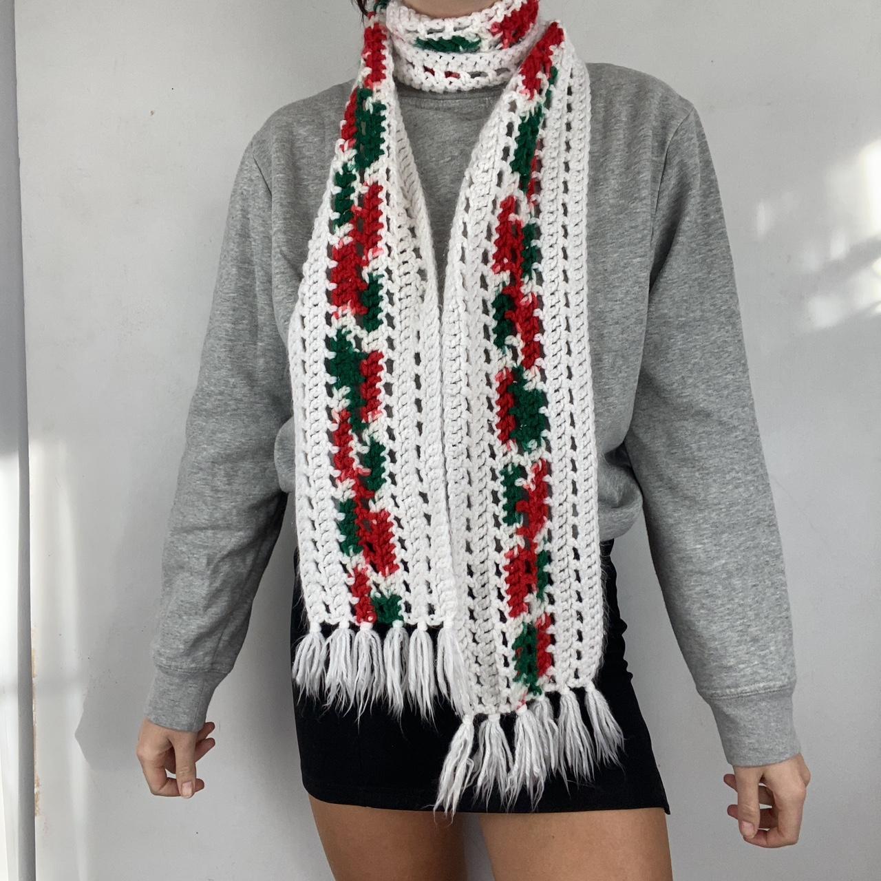 Hand Knit Christmas scarf This adorable knit scarf... Depop