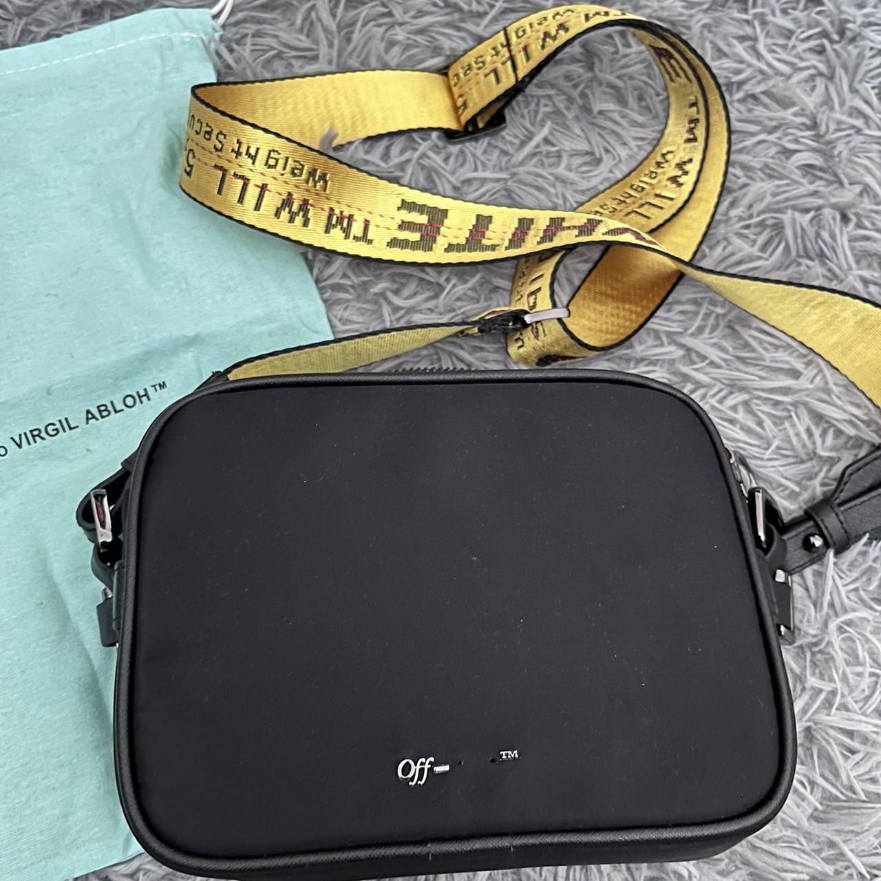 OffWhite Men's Black and Yellow Bag Depop