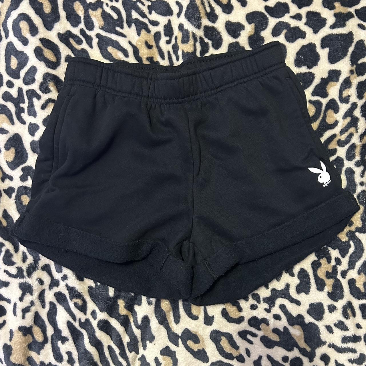 Black playboy sweat shorts Size XS Barely worn, no... - Depop