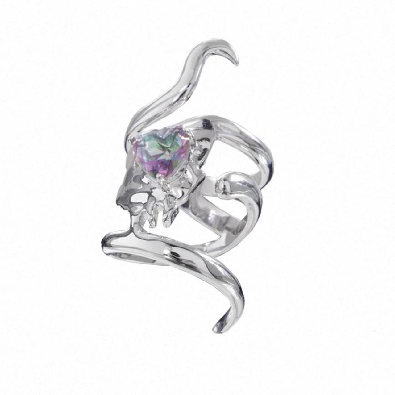 Women's Ring - Silver/Multi – Silver adjustable r… - image 1