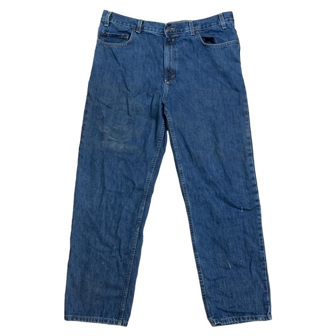 dark blue Kirkland signature jeans paint splatters &... - Depop