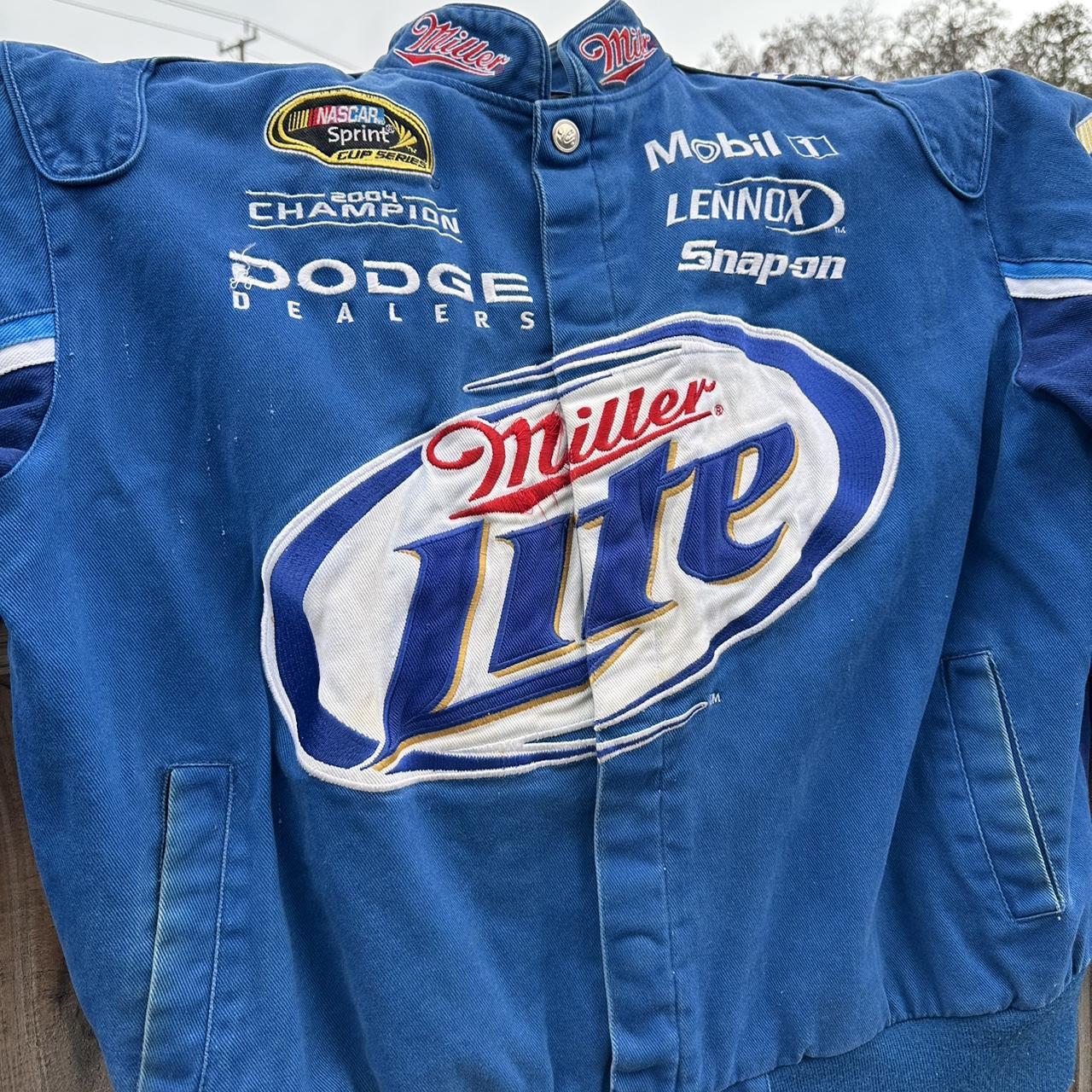 NASCAR Men's Blue and White Jacket | Depop