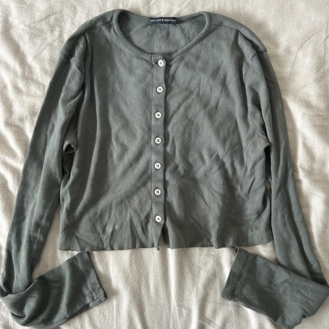 Brandy Melville Long Sleeve Gray Top. Worn A Few... - Depop