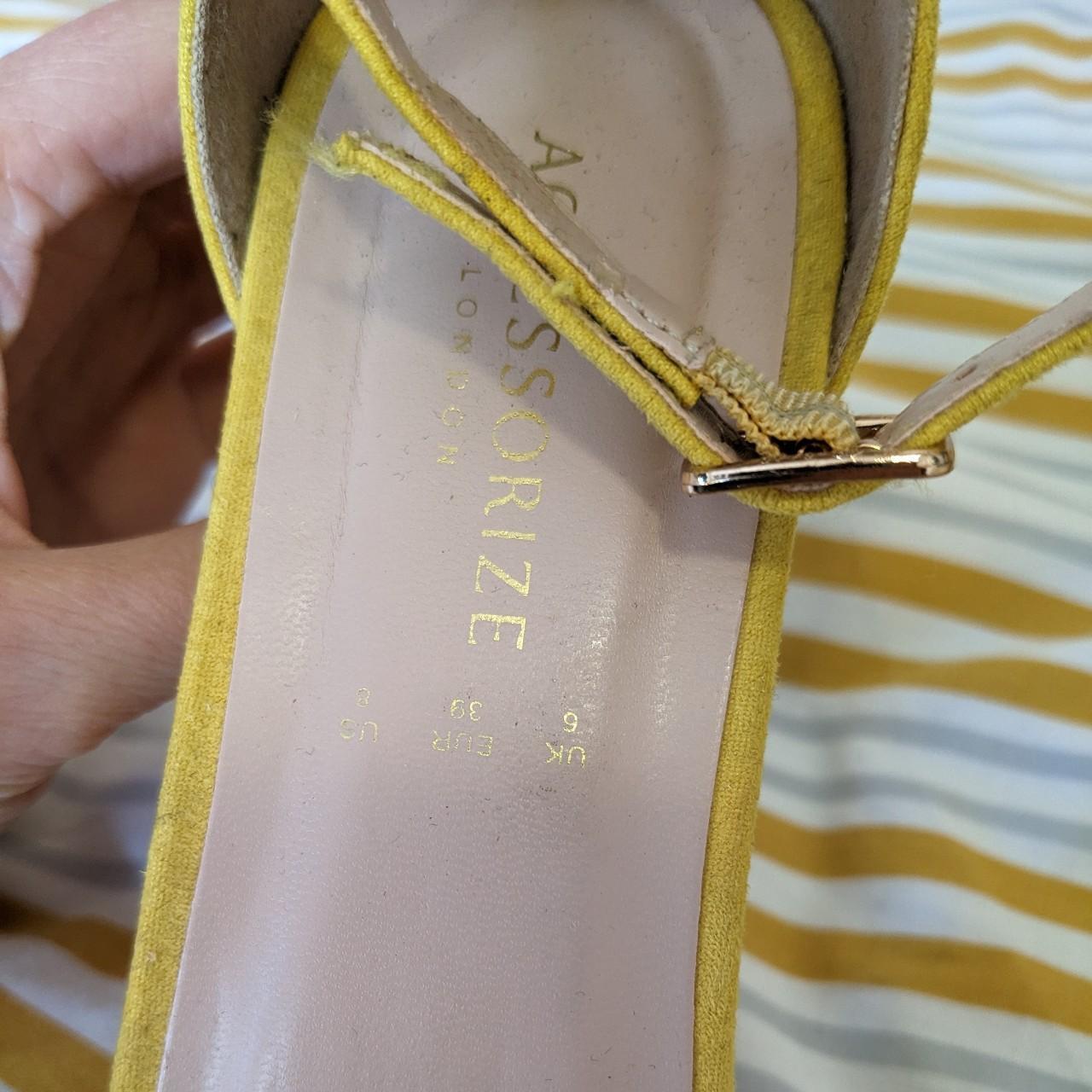 Yellow Accessorize heeled sandals. Size 6 Perfect... Depop
