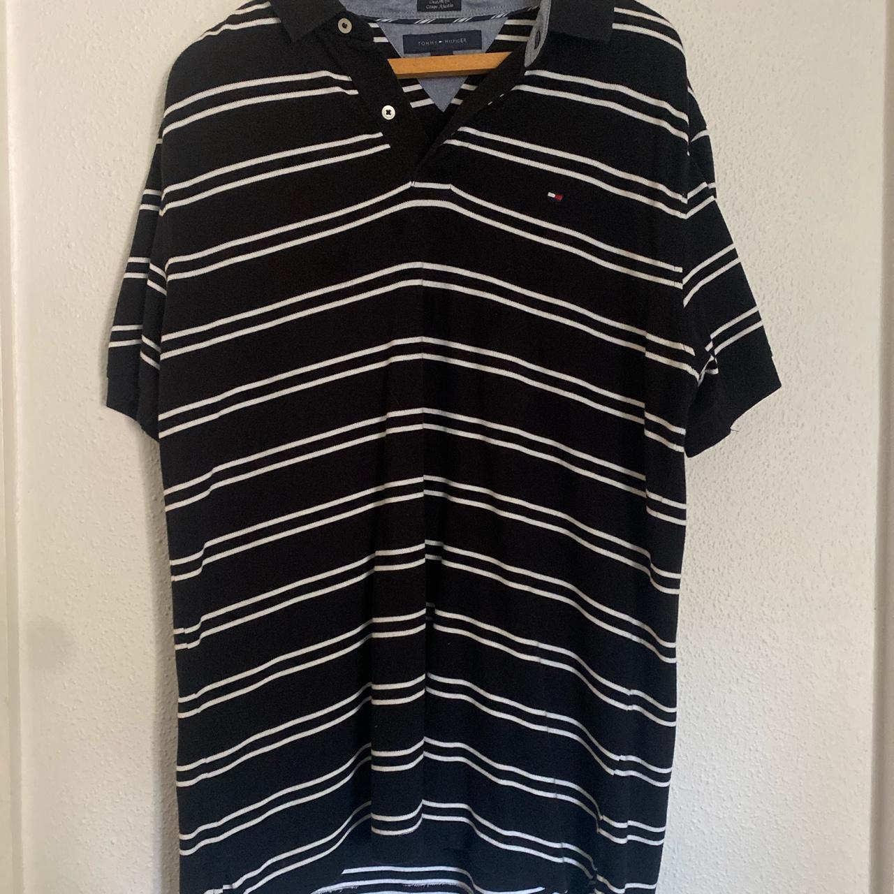 Hilfiger striped polo -Great condition -Size XL,... - Depop