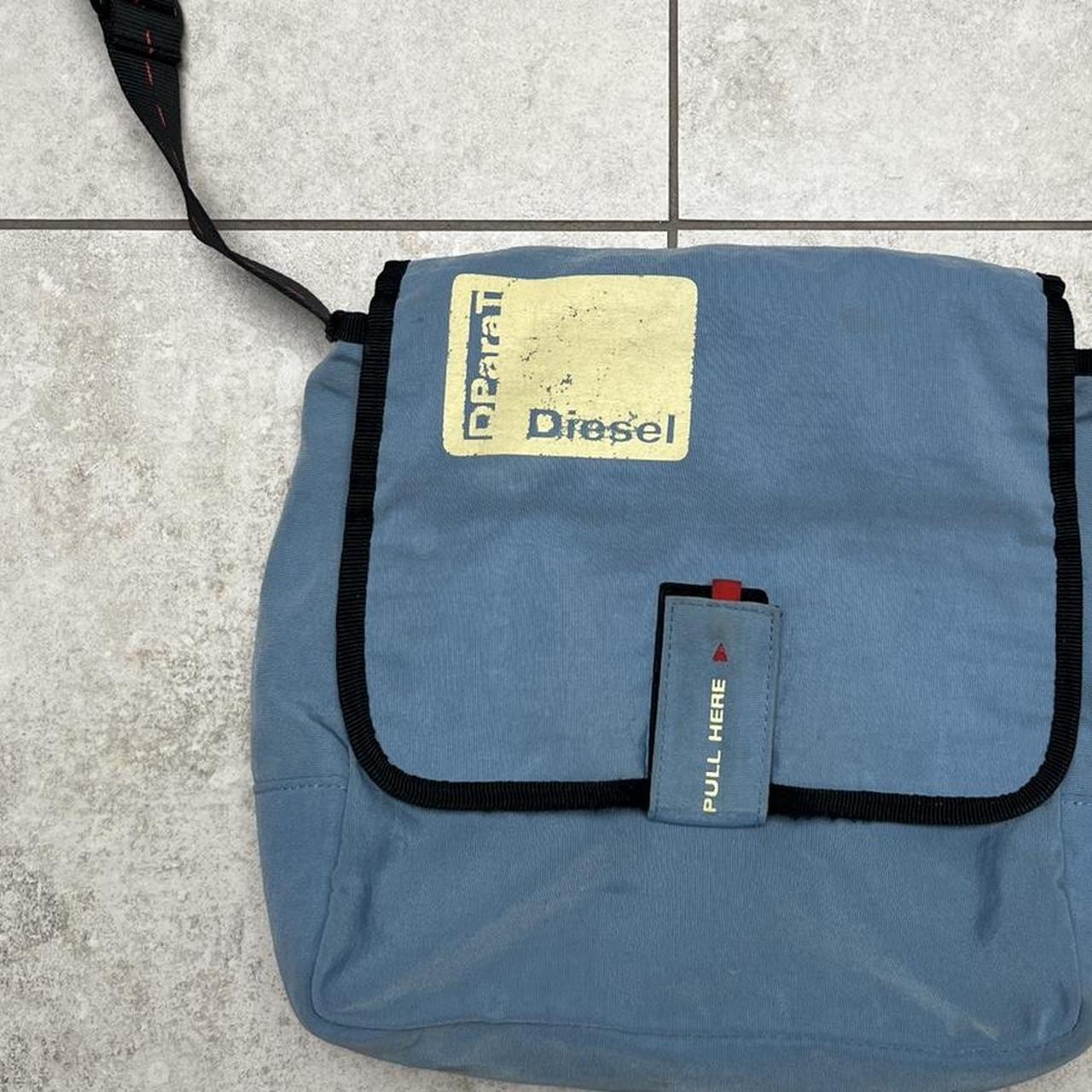 Diesel spare parts vintage blue utility crossbody