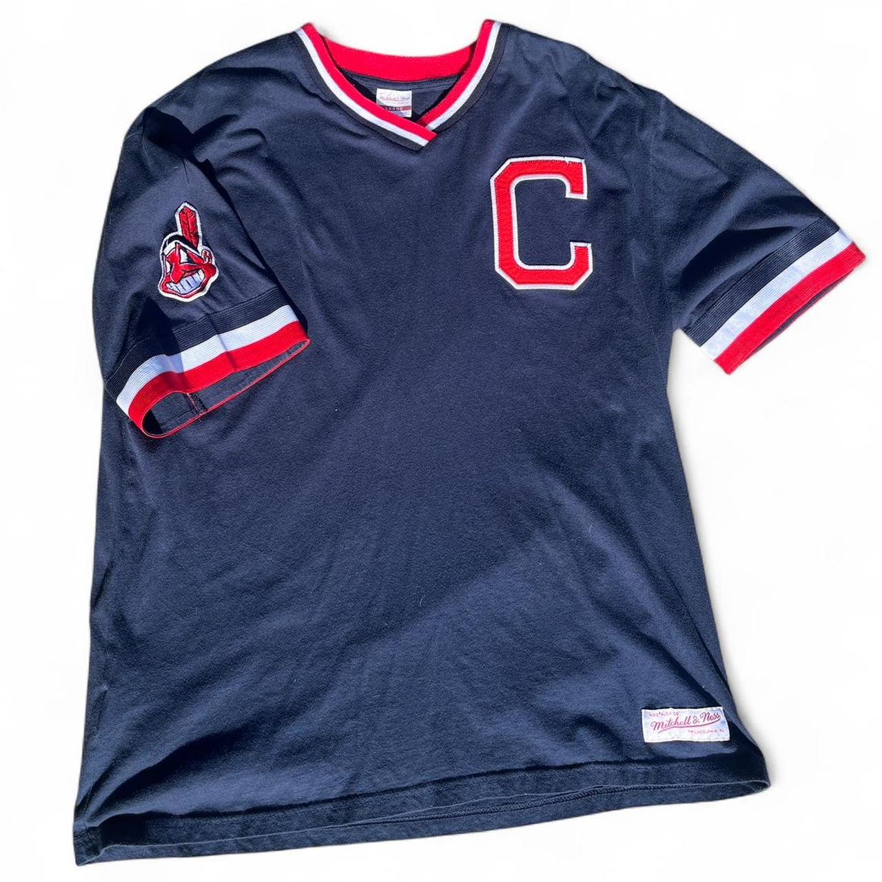 Mitchell & Ness Men's Top - Navy/Blue - L – Mitchell & Ness Cleveland Indians blue and …