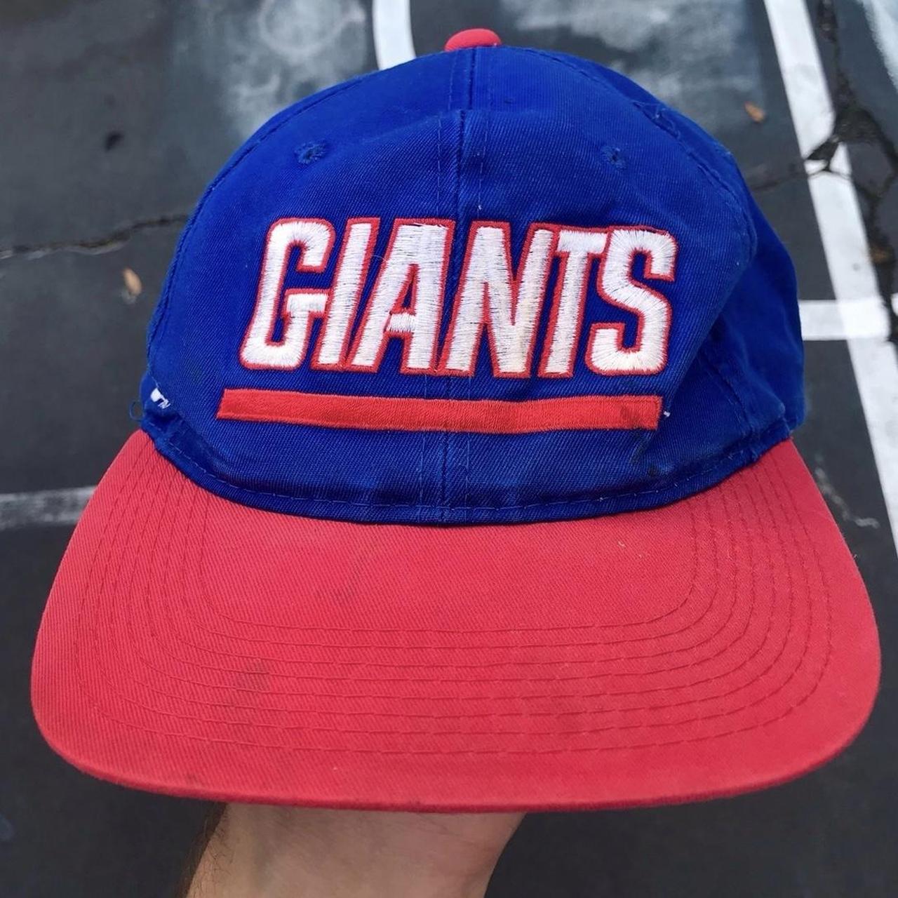 Vintage New York Giants leather snapback 90s Good - Depop