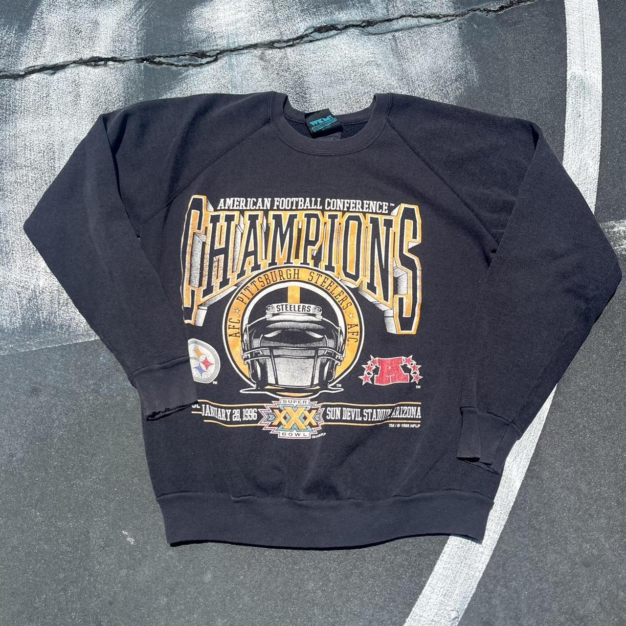 Vintage 90s Steelers Crewneck Sweatshirt Super Bowl - Depop