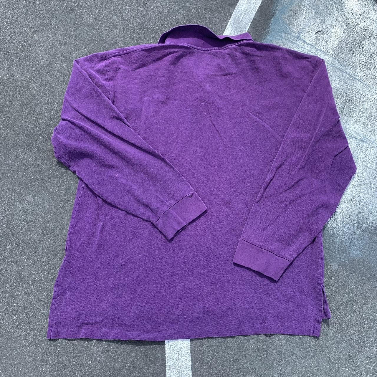 Polo Ralph Lauren Long Sleeve Polo Shirt Mens Purple... - Depop