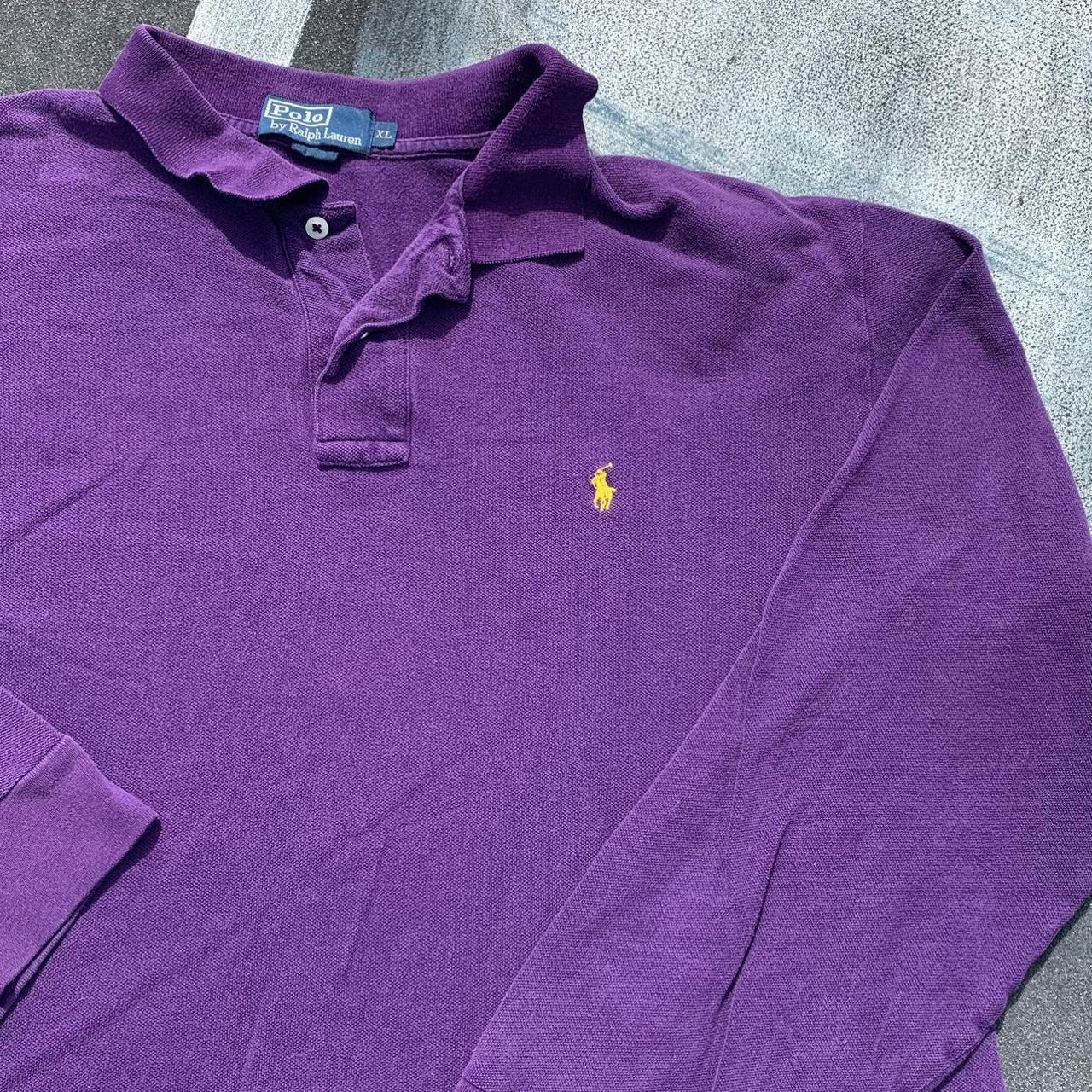 Polo Ralph Lauren Long Sleeve Polo Shirt Mens Purple Depop 