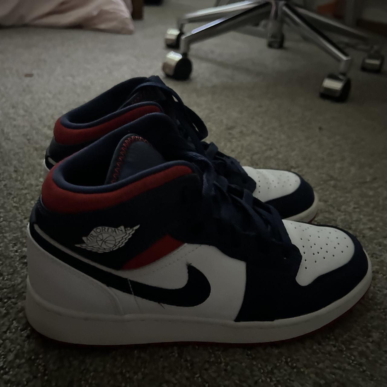 jordans white and red and blue