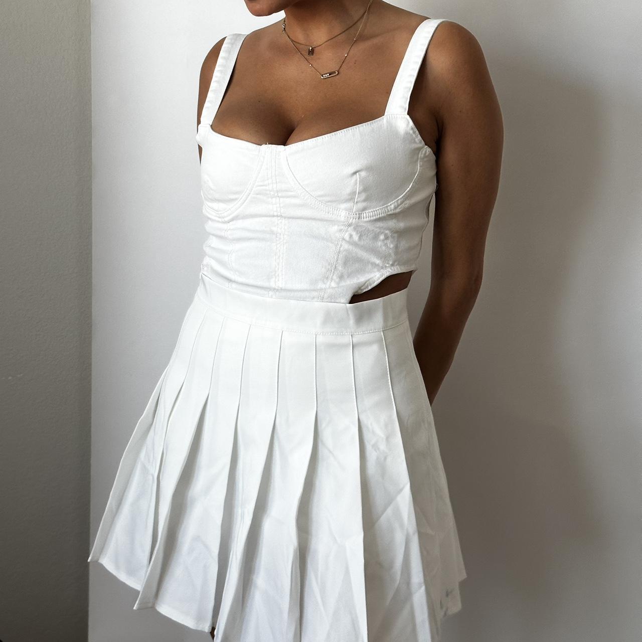 cider white tennis skirt good condition size Depop