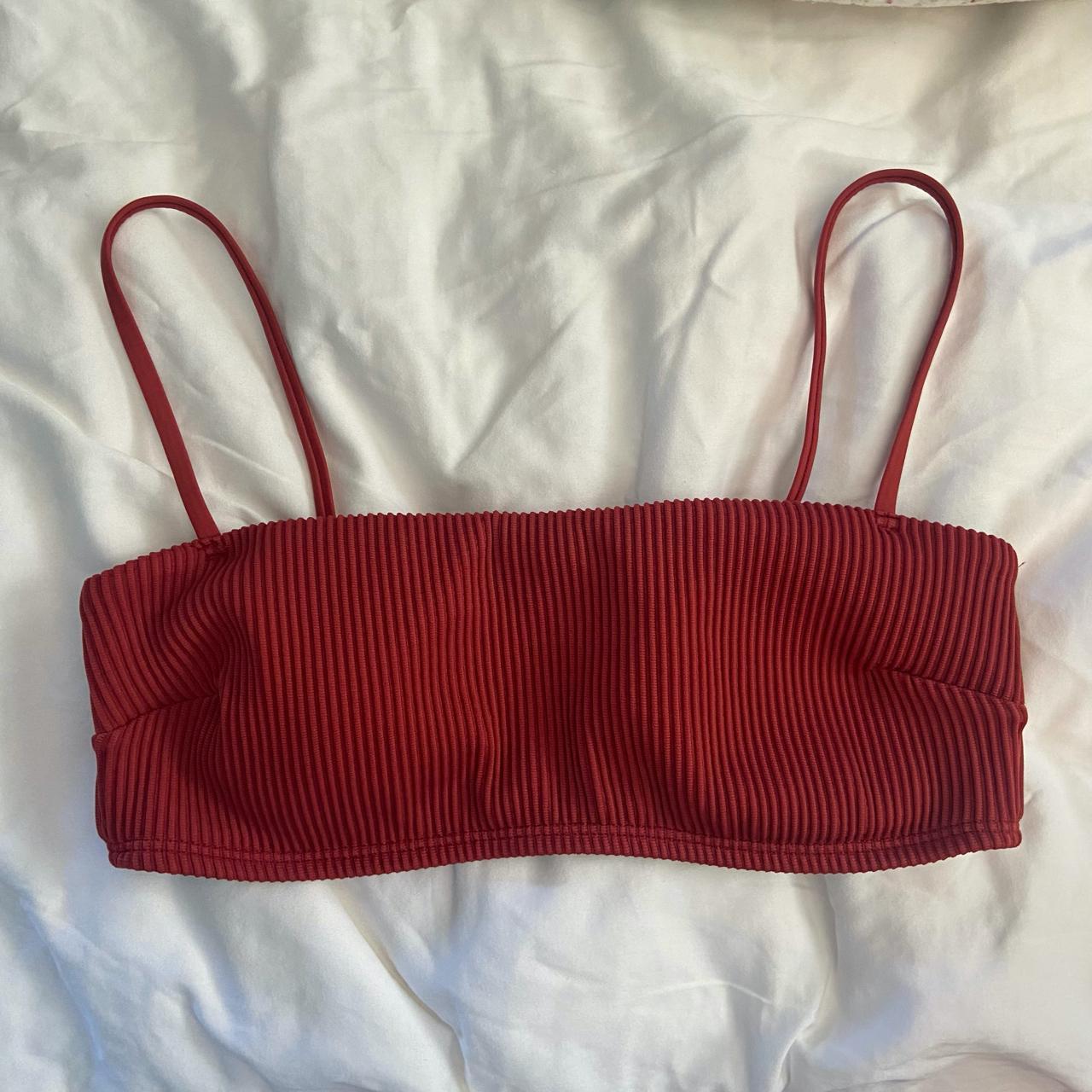 Hollister Red/Burgundy Ribbed Swimsuit Depop