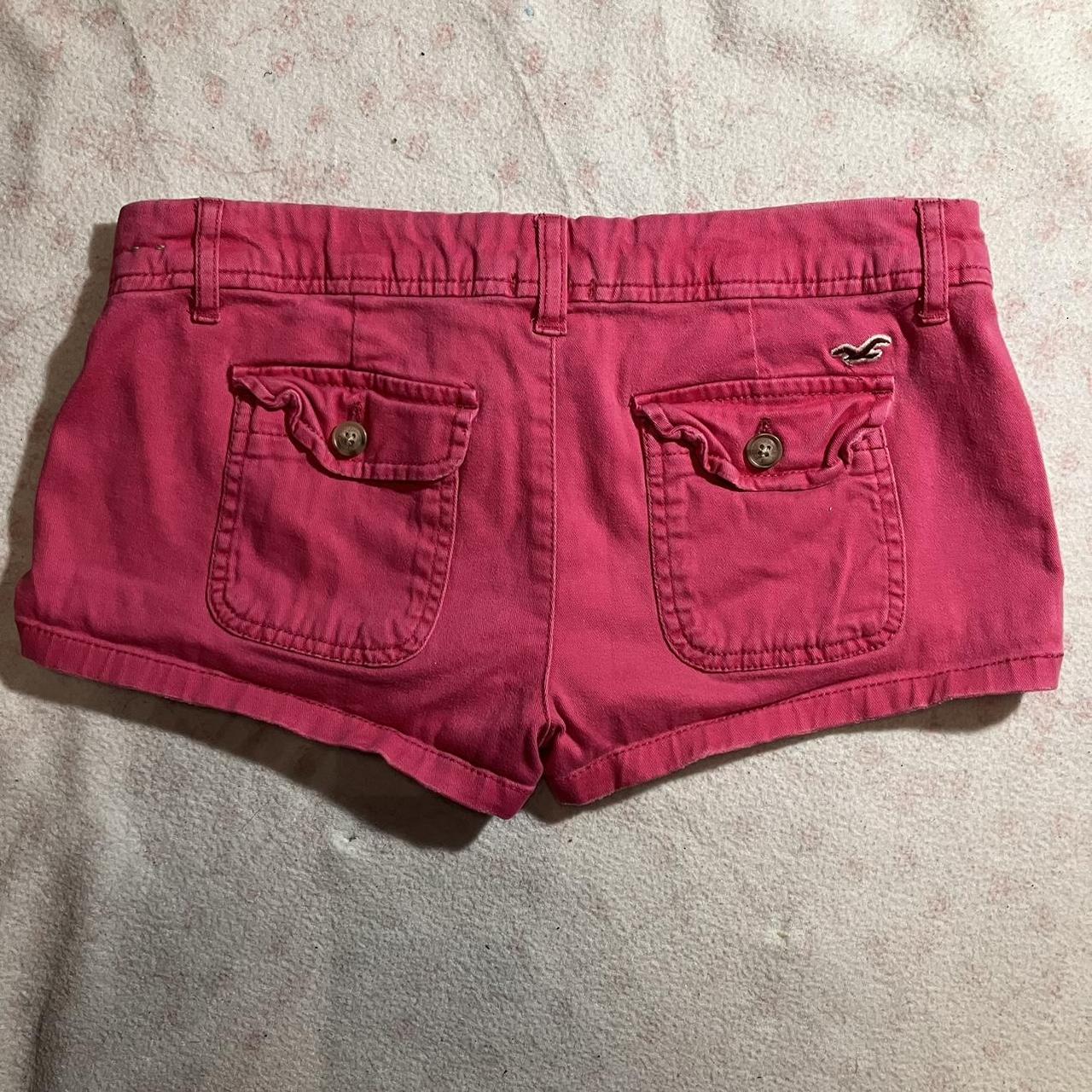 lowrise hot pink Hollister cargo booty shorts... - Depop