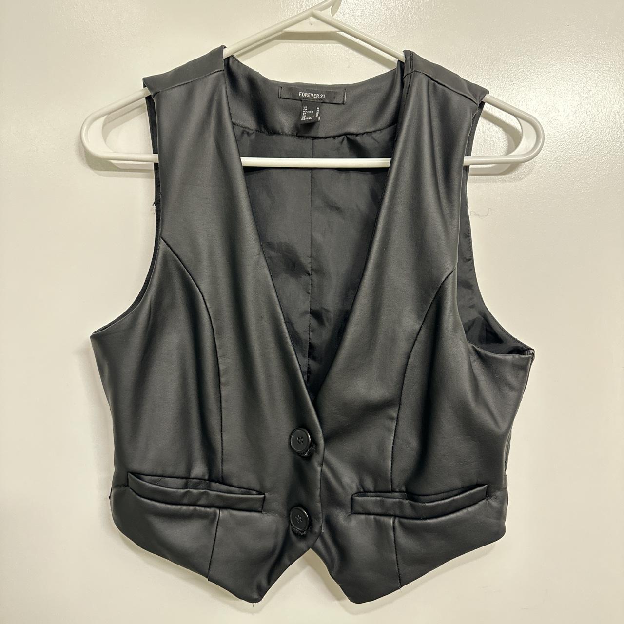 Faux leather vest - Depop