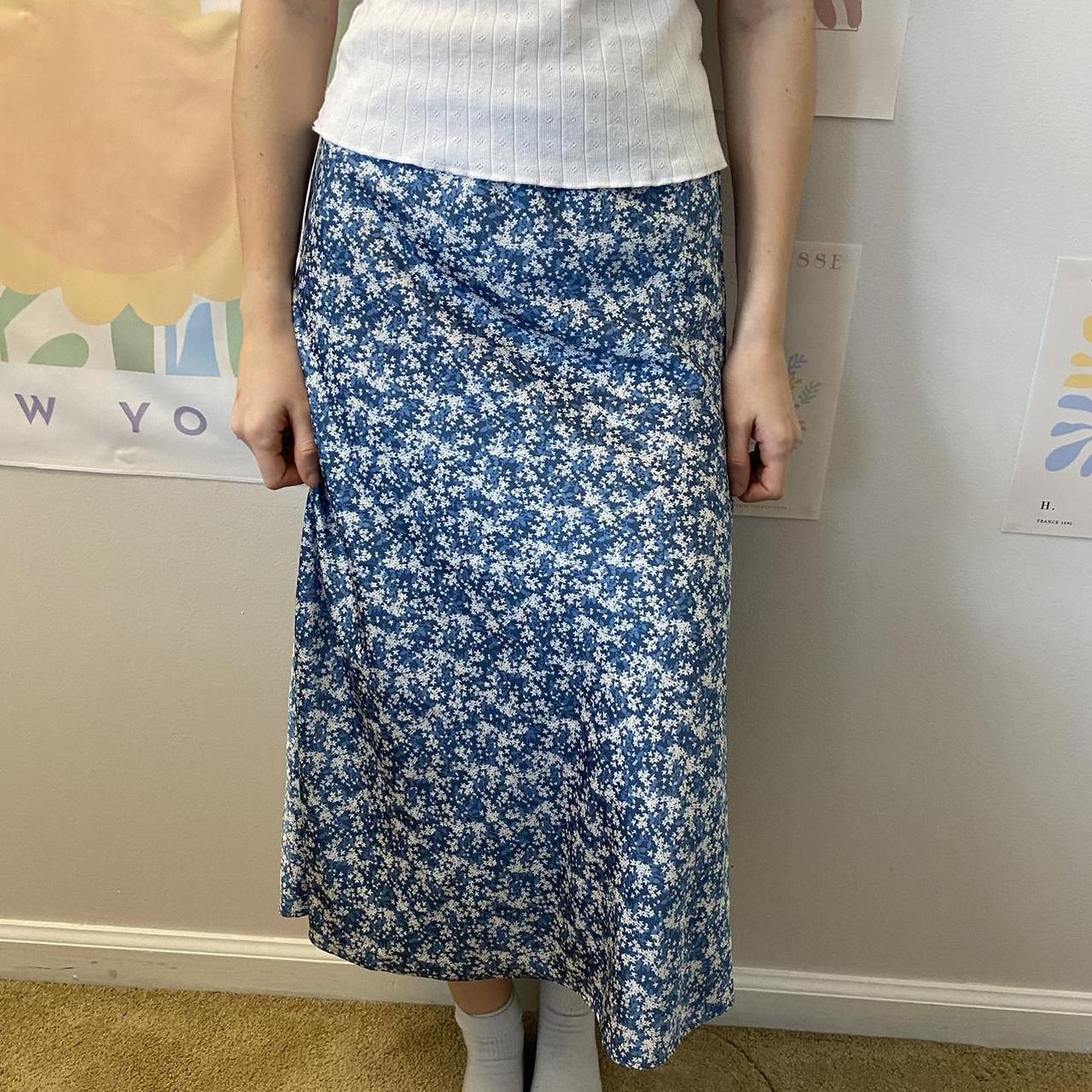 Loft floral shop midi skirt