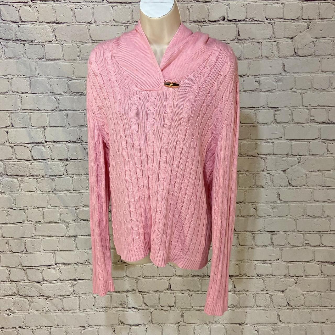 Pink cable knit sweater Ralph lauren cable knit - Depop