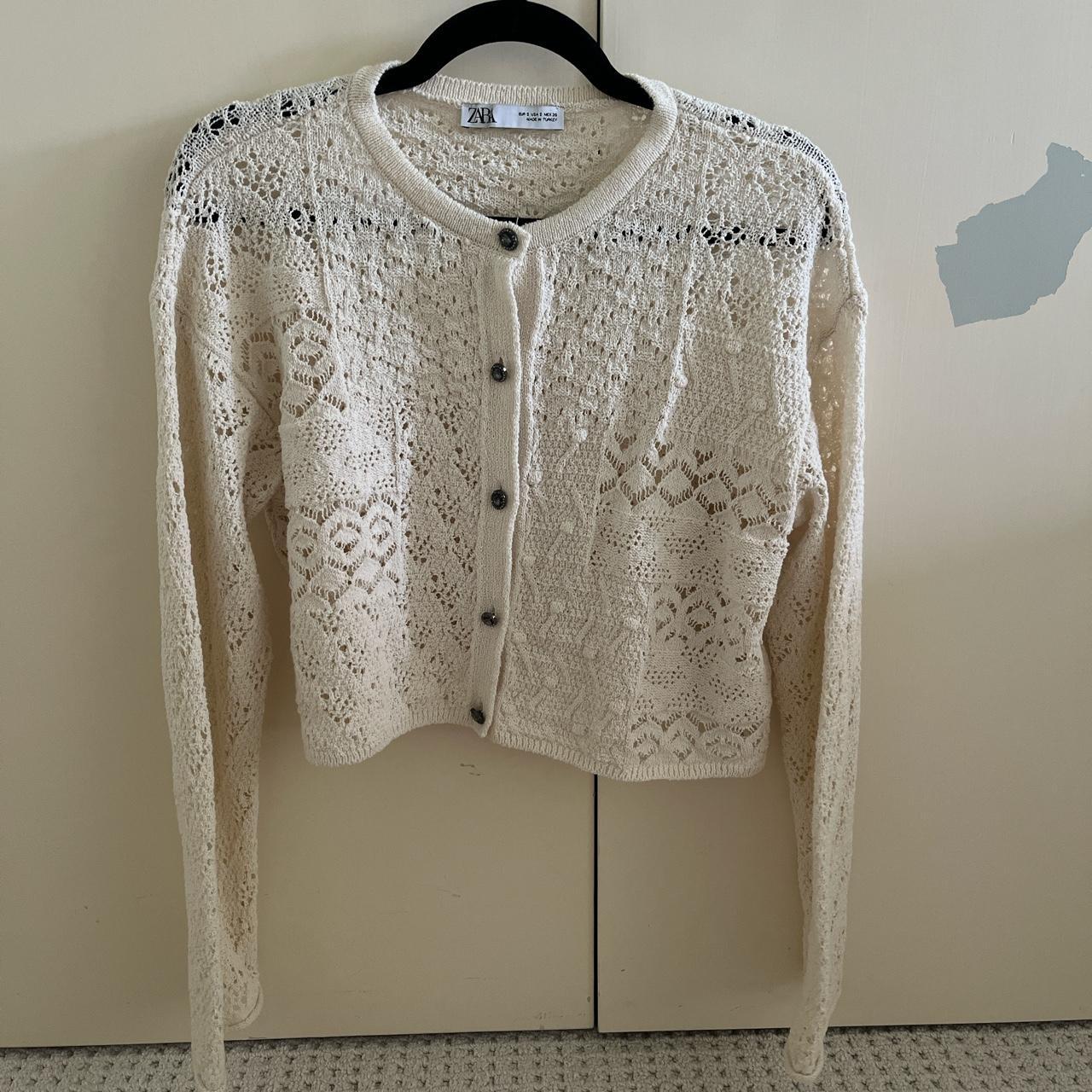 Zara White Lace Cardigan No signs of wear. Cute... - Depop