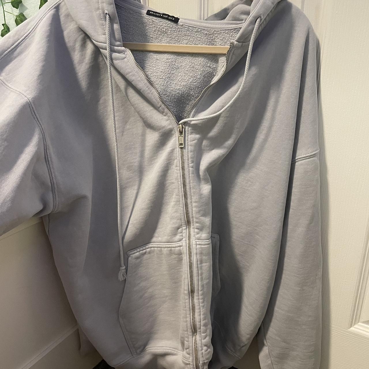 Brandy Melville Women's Blue Hoodie | Depop