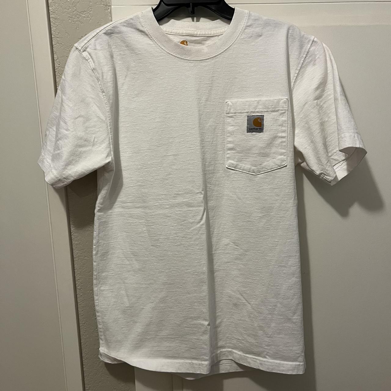 Carhartt white pocket tee Adult small Great condition - Depop